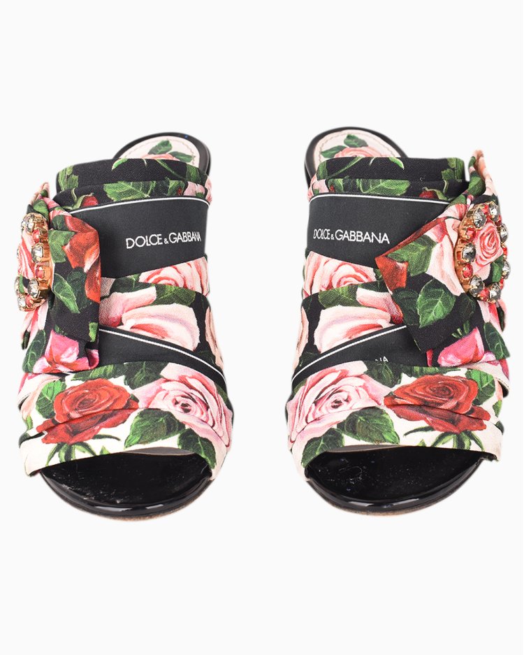 靴 Dolce&Gabbana Flower Motif Sandals Sandália Dolce & Gabbana Floral Sandals 37 Colorida Original